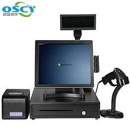 mini pos machine 15 inch bus pos system cash register with scanner