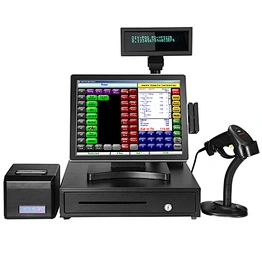 12 15 17 inch ture flat screen point of sale system with POS software for restaurant