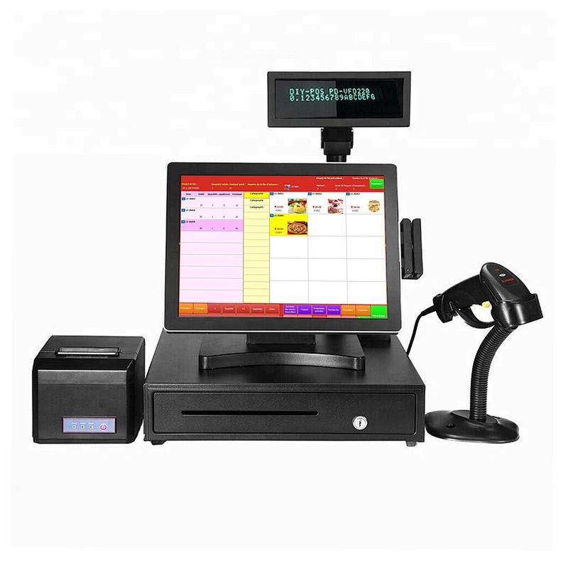 Cash Register Retail Supermarket Dual Display All In One Touch Screen Pos system