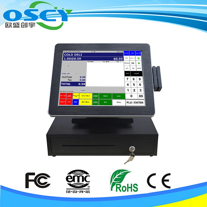 oem all in one pc 15 inch billing machine/point of sale terminal