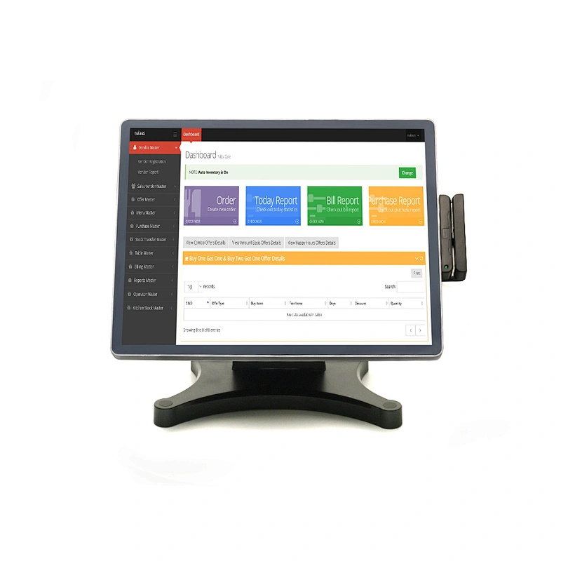 AIO Touch screen cash register with printer,cash drawer,customer display