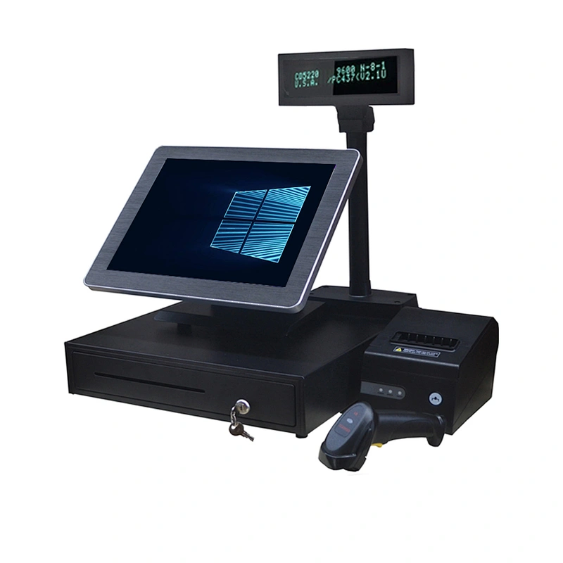 15 inch arm pos terminal pos system with card skimmer