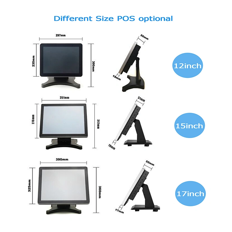 All One Machine Cash Register Dual Touch Epos Rfid  Portable 12 Inch Screen Pos System
