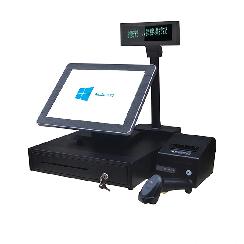 china pos system 15 inch windows pos terminal/cash register machine