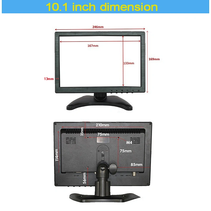 16:9 10.1 Mini Ips Lcd Cctv Cheap Desktop Small Size 10 Inch Led Pc Monitor