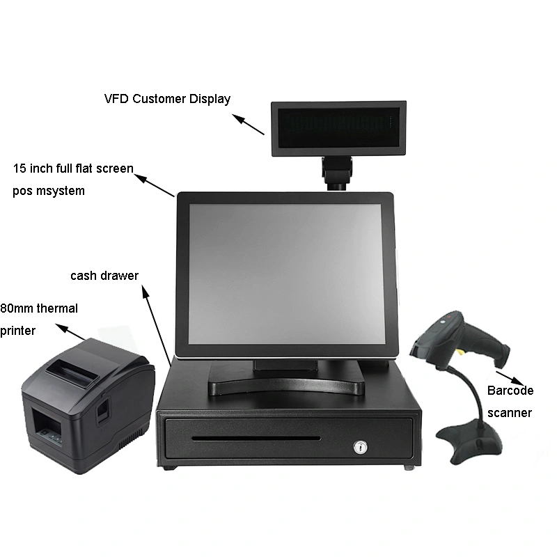 12 Inch Desktop All-in-one Pc Windows Terminal Retail Touch Screen Pos System For Sale