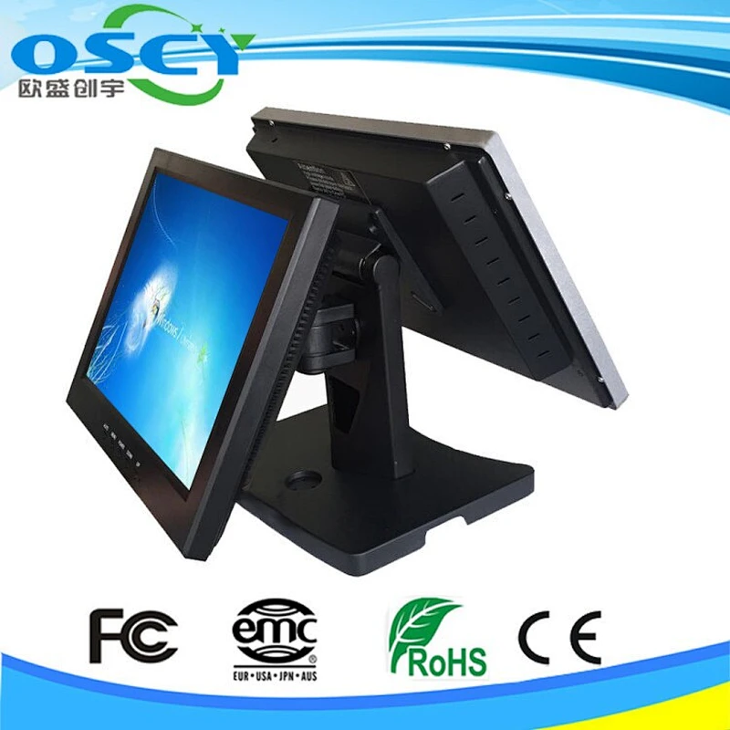 3C anypos 500G HDD dual resistive screen all in one pos with cash drawer