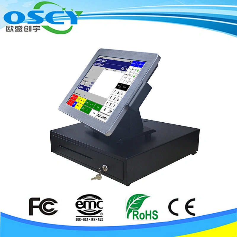 all in one tv pc computer 15 inch fiscal cash register/ wireless pos