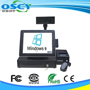 aio 15 inch touchscreen computer all in one desktop with printer barcode