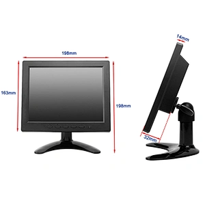 IPS panel 8 inch 12v hd touch screen with rs232 USB interface vesa 75x75cm vga av dvi