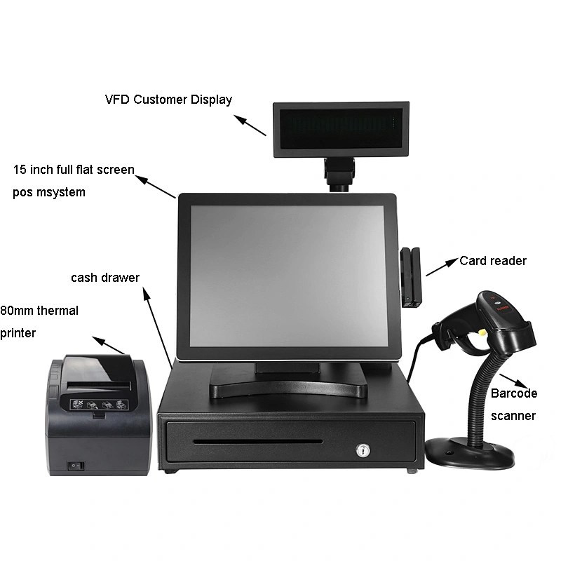 Popular Fasion Model Shops  12 Inch Pos System Dual Screen Cashier Register