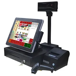 17 inch cashier machine with barcode scanner for small business payment solution