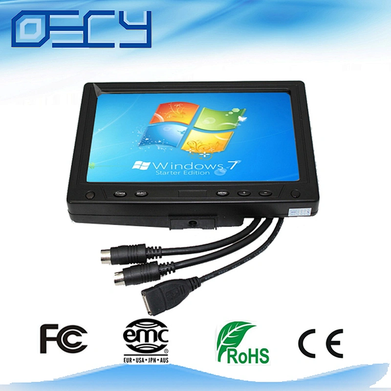 car audio system 7 inch rear view car monitor 2av with good quality