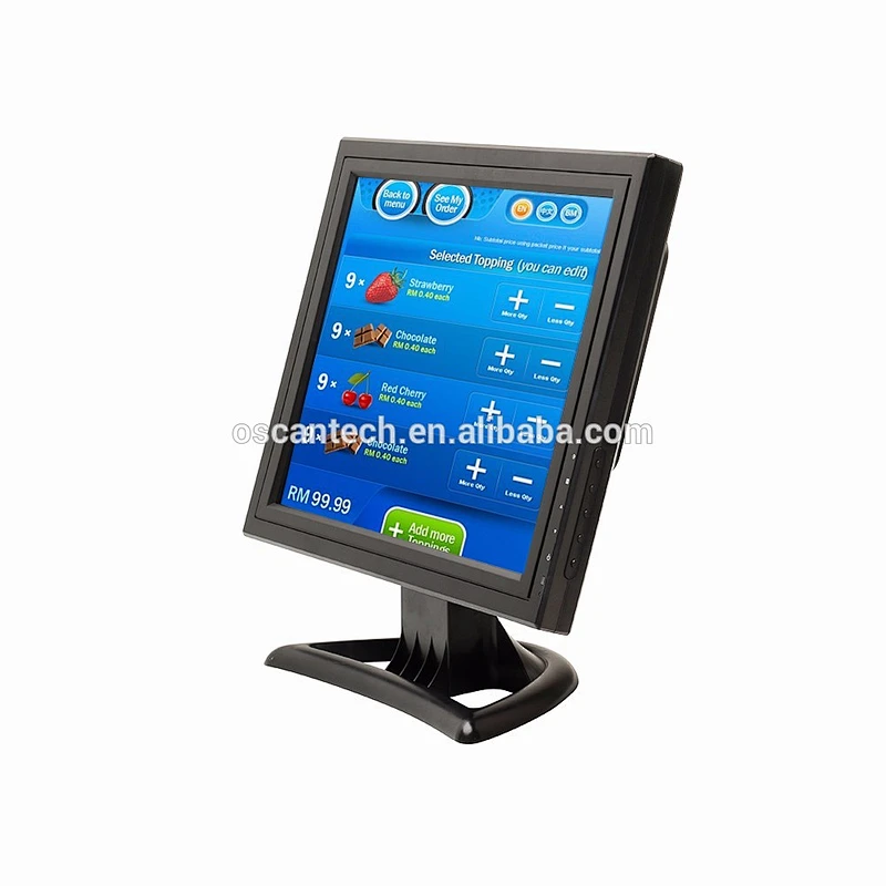 USB Touch Monitor POS VGA Touch Screen Monitor 15 Inch,Half metal stand is optional
