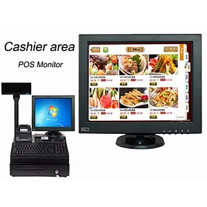 ISO9001 CE Rohs Certificate 12 inch dual all in one screen pos system for barber shop