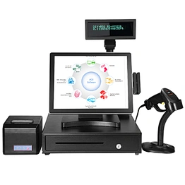 15 inch cash register double touch screens pos all in one cash register