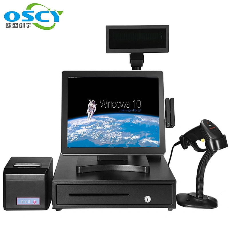 Factory price Restaurant/Supermarket Retail Pos 15 inch POS System/cash register with printer