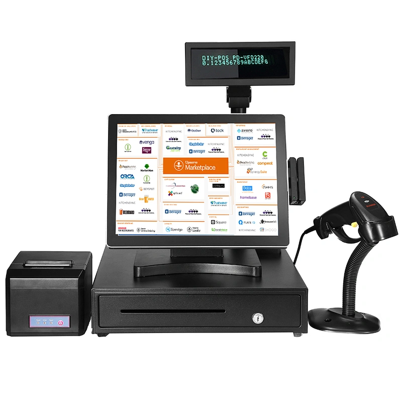 Flat screen 15 Inch All in One Touch Pos System; Touch Cash Register ...