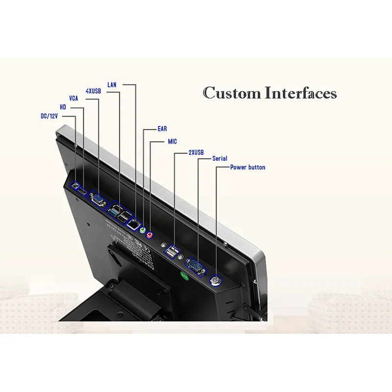AIO Touch screen cash register with printer,cash drawer,customer display