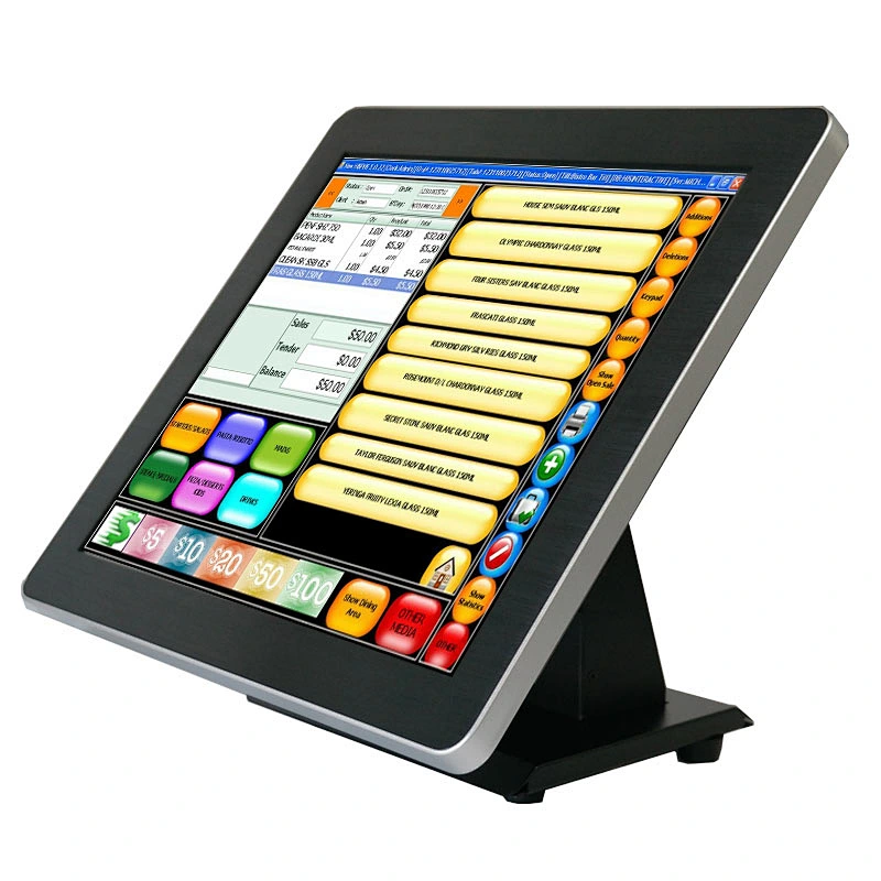 17 inch cashier machine with barcode scanner for small business payment solution