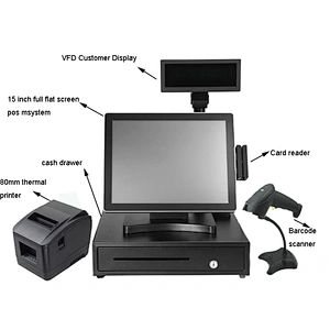 All One Machine Cash Register Dual Touch Epos Rfid  Portable 12 Inch Screen Pos System