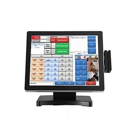 Fanless True flat 15inch J1900 touch windows POS system