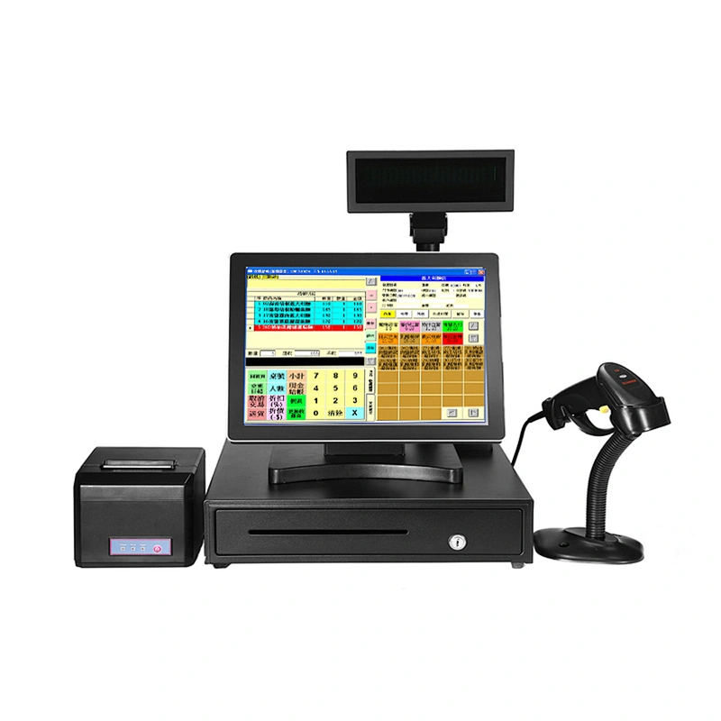 Fanless True flat 15inch J1900 touch windows POS system