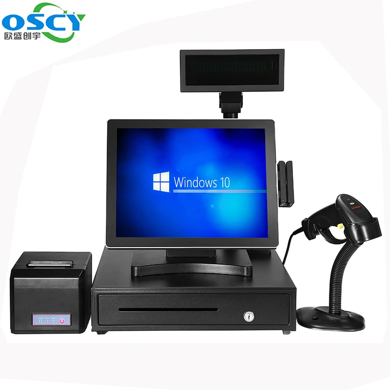 Fanless touch screen flat pos terminal ingenico with full metal stand