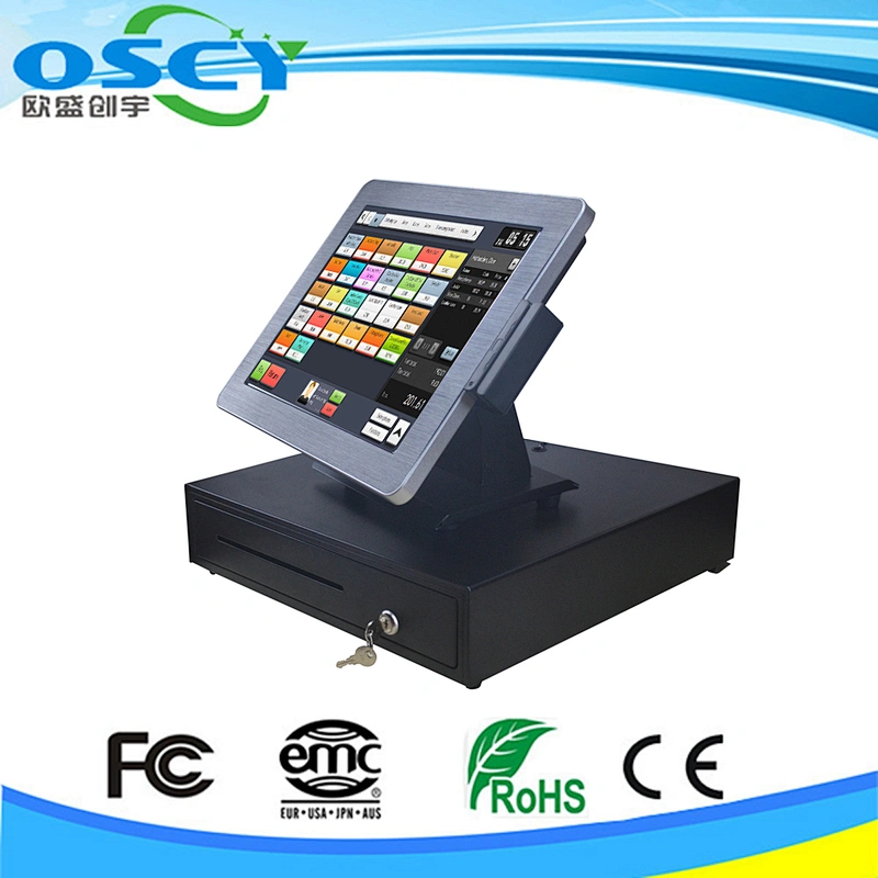 china pos system 15 inch windows pos terminal/cash register machine