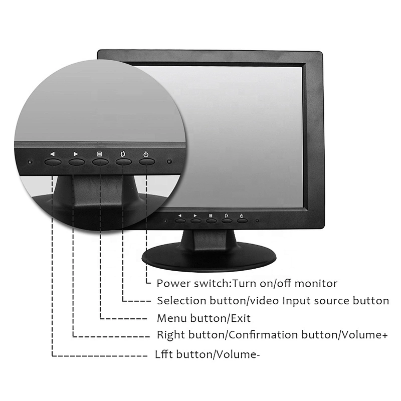 10.4 inch LCD Monitor 800 x 600 Screen HD VGA Display Audio