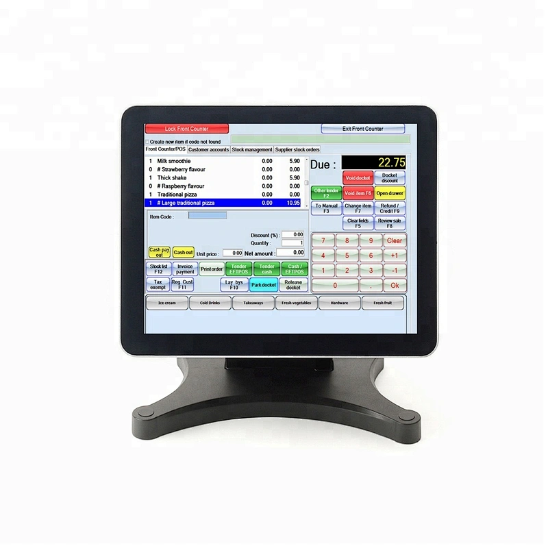 12 inch dual screen cash register true flat pos machine metal case POS Systems