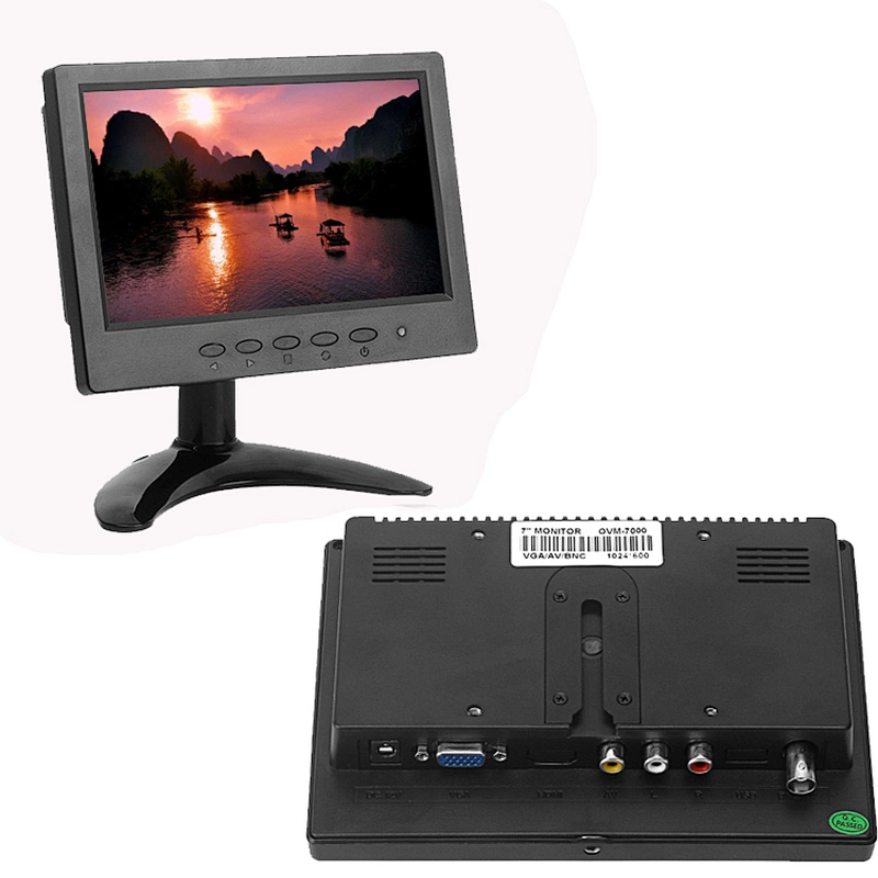 7.2 inch touch screen lcd monitor VGA 2AV USB Powered car pc  for control room