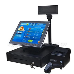 15 inch all in one pc touchscreen automatic cash register retail pos system