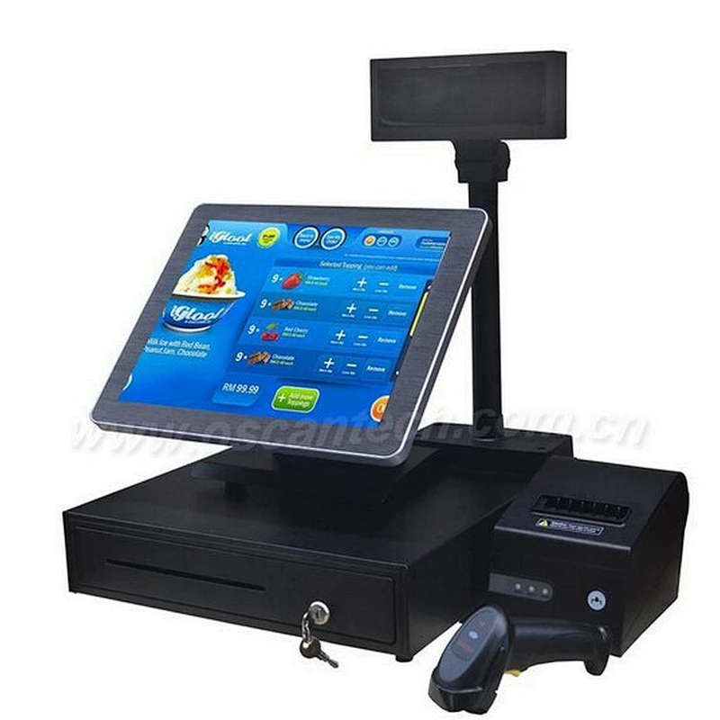 15 inch all in one pc touchscreen automatic cash register retail pos system