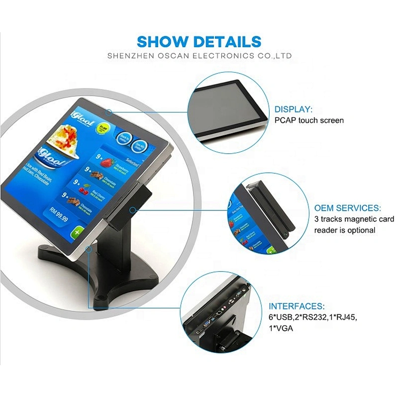 12, 15 Inch All In One Touch Screen Pos Computer, Pos System For Hospitality