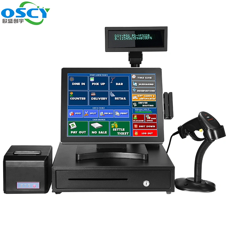 15 inch double touch screen pos system/pos terminal hot offer in restaurant and supermarket