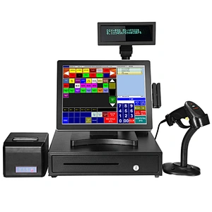 15 inch All in one Touch POS with Label Printing Scales Barcode scanner and scales