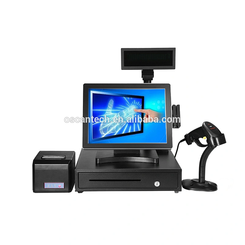 WIFI pos terminal with 80mm receipt printer ,scanner ,cash drawer