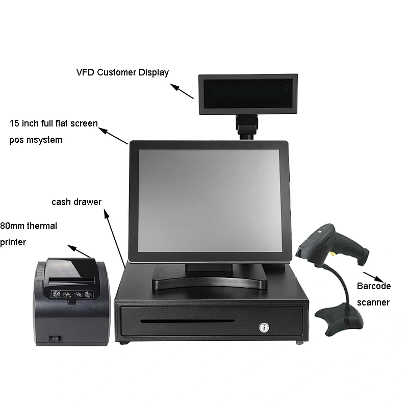 POS terminal 15 inch capacitive touch restaurant all in one POS machine