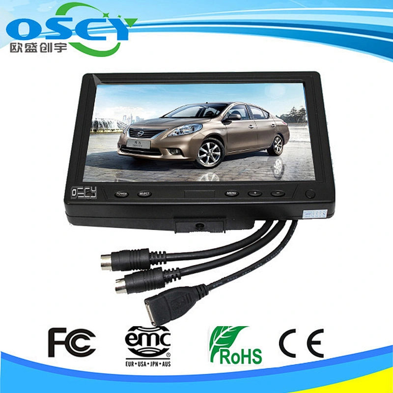monitor pc 7 inch tft car 12v monitor with camera
