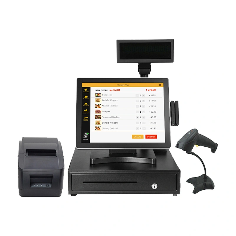 High quality 15 inch all in one pos-system dual touch screen pos system for bars qualified