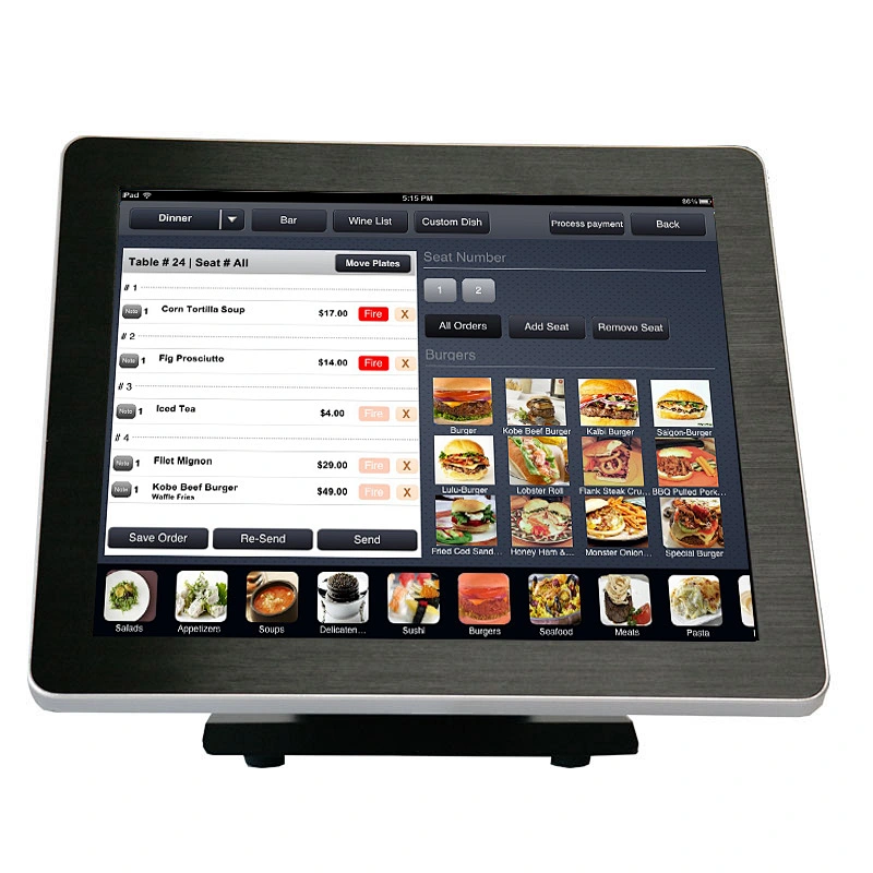 17 inch cashier machine with barcode scanner for small business payment solution