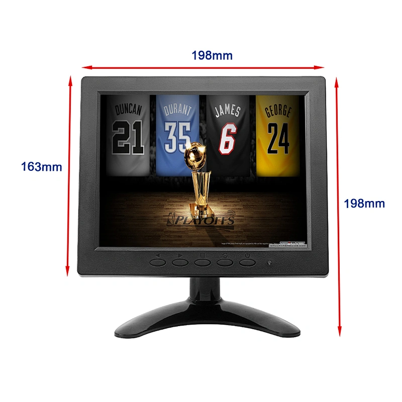 8inch small 4 wire resistive touch screen panel vga LCD mini computer monitor