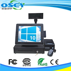 aio 15 inch touchscreen computer all in one desktop with printer barcode