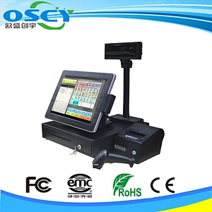 all in one tv pc computer 15 inch fiscal cash register/ wireless pos