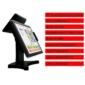 New Point Sale System 2 Screen Fingerprint Optional Built-in Wifi Terminal Cash Register All One Pos Systems