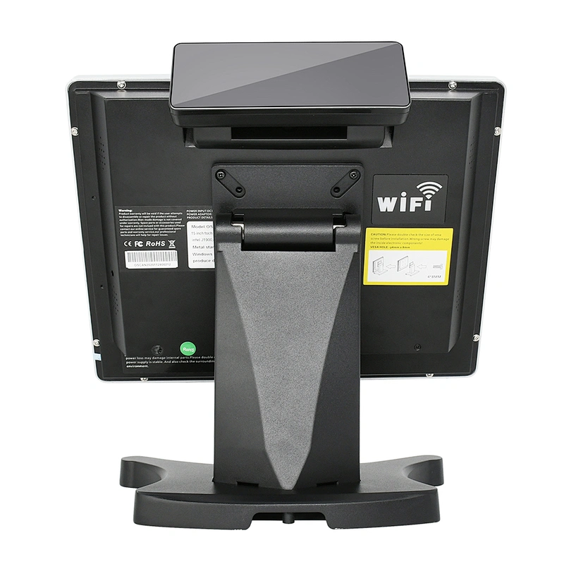 Top selling 15 inch touch screen pos built in WIFI windows original factory all in one dual display pos system