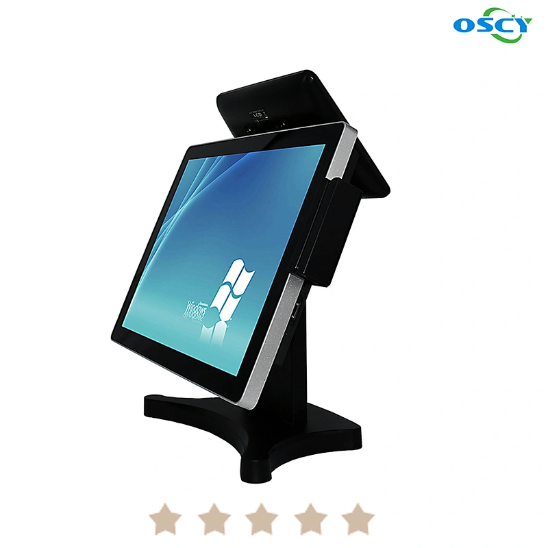Built in 8 inch customer display pos system dual screen for restaurant and supermarket
