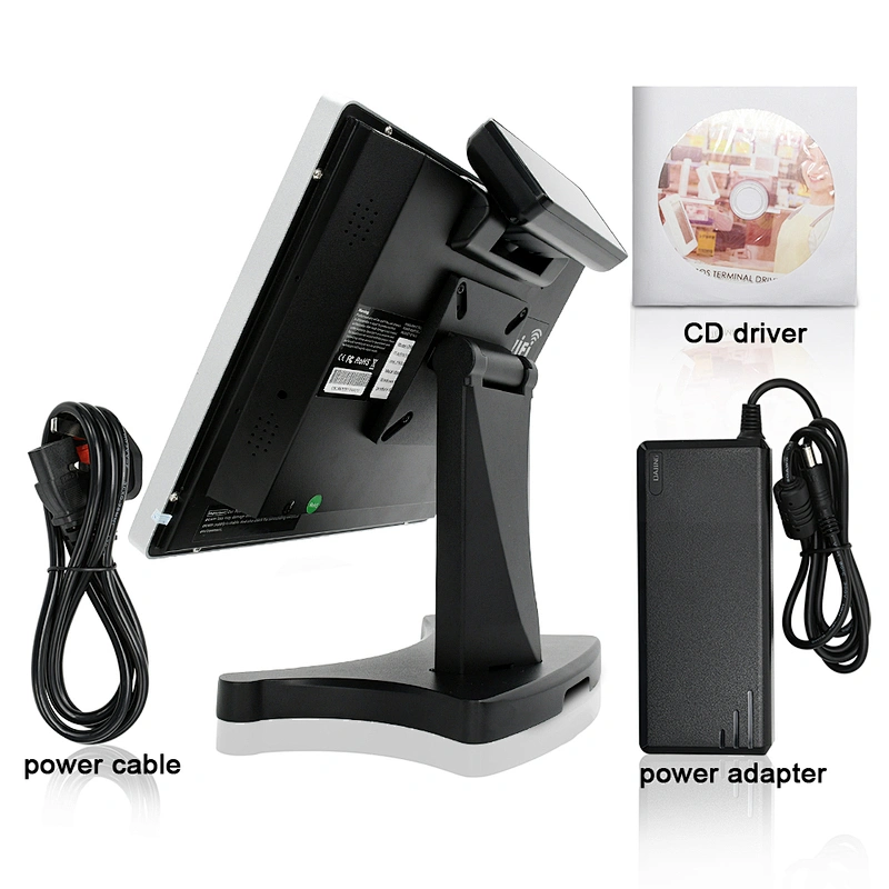 Top selling 15 inch touch screen pos built in WIFI windows original factory all in one dual display pos system