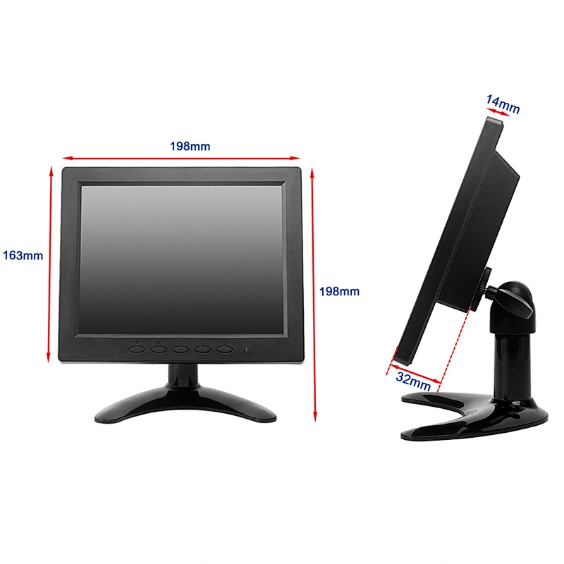 8inch  Screen Industrial Touch Monitor HD-MI Port 12 Volt